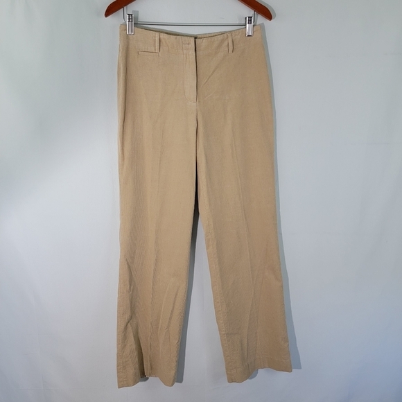 NWT ANN TAYLOR Women Tan Corduroy Pants Sz 4 Straight Leg Relaxed Fit Fall - Picture 1 of 10